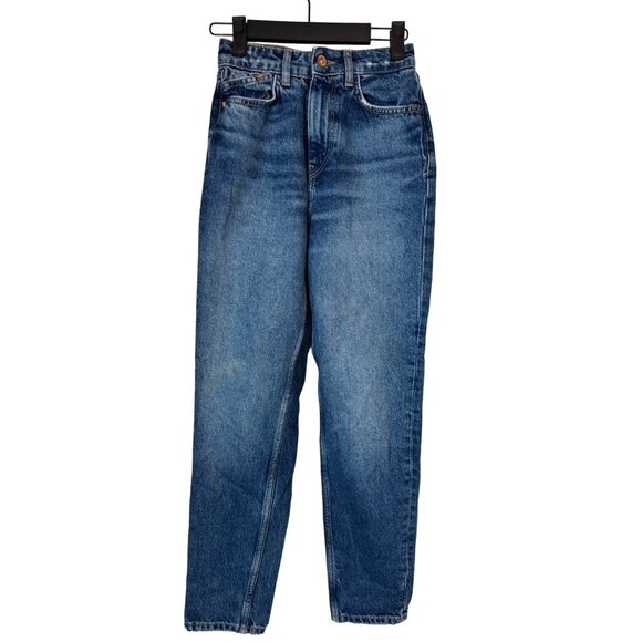Vintage Zara Size 0 High-Waisted Blue Denim Jeans - Picture 1 of 11